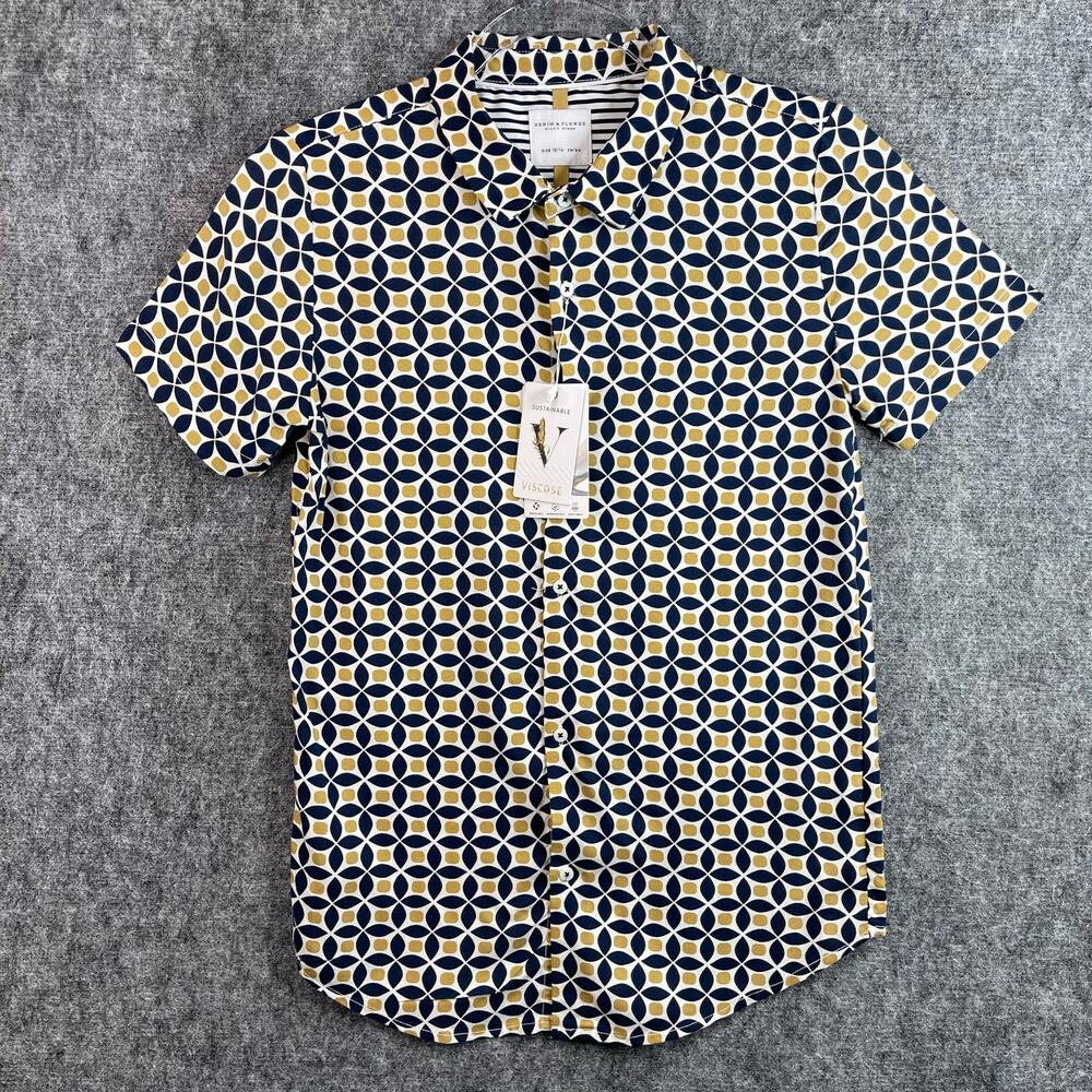 Denim & Flower Ricky Singh Boys Multicolor Geometric Shirt Size 13-14